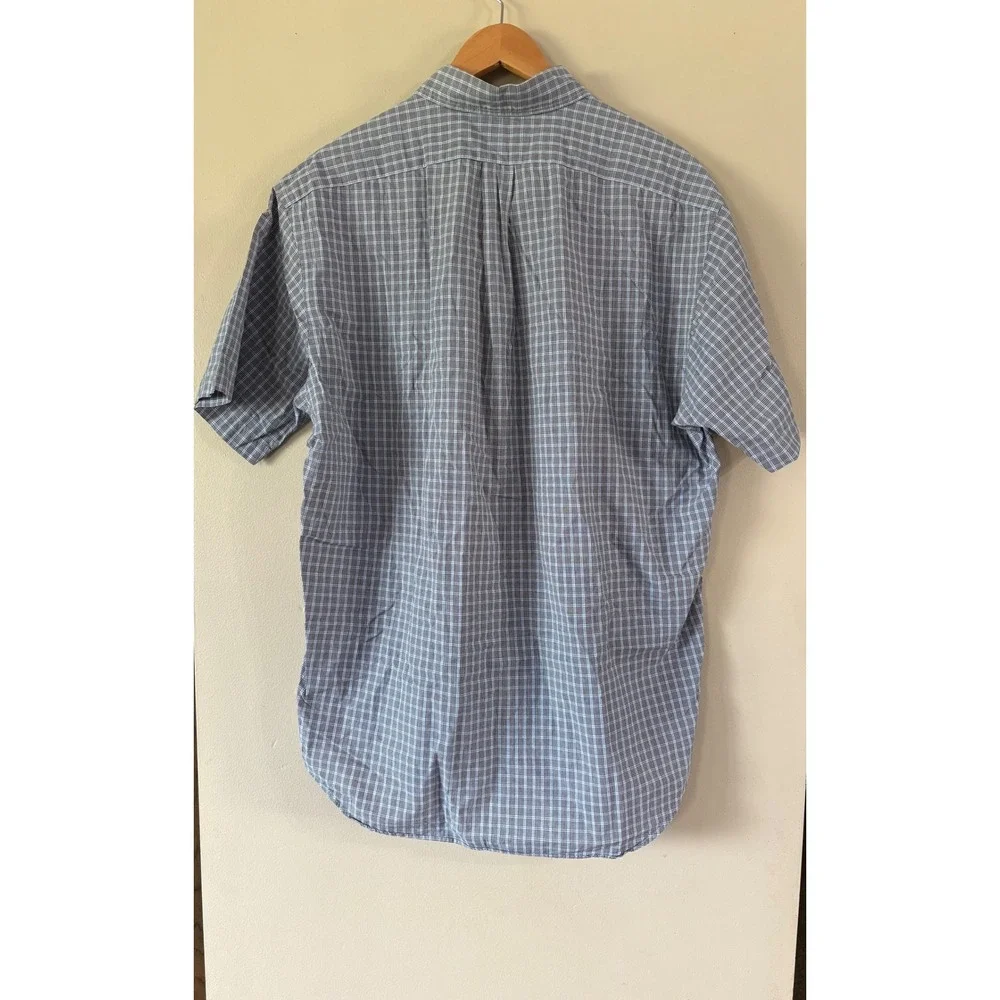 Polo Ralph Lauren Blake Mens Large Blue Plaid Short Sleeve Button Down Shirt